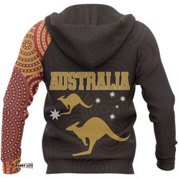 Aboriginal Hoodie, Kangaroo Patterns Australia Dot Painting