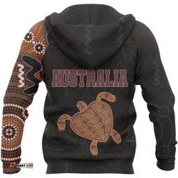 Aboriginal Hoodie, Turtle Patterns Australia Dot Painting Tattoo
