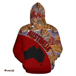 Aboriginal Hoodie, Australia Map Kangaroo Patterns Koala