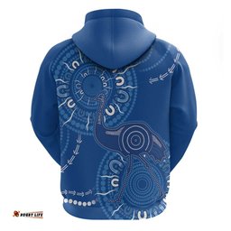 australia new south wales hoodie aussie emu with aboriginal art