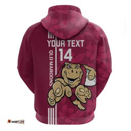 custom qld maroons rugby hoodie cane toads polynesian pattern tropical vibes