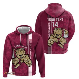 custom qld maroons rugby hoodie cane toads polynesian pattern tropical vibes