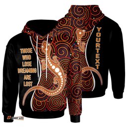 Aboriginal Personalised Hoodie Indigenous Lizard Dreaming