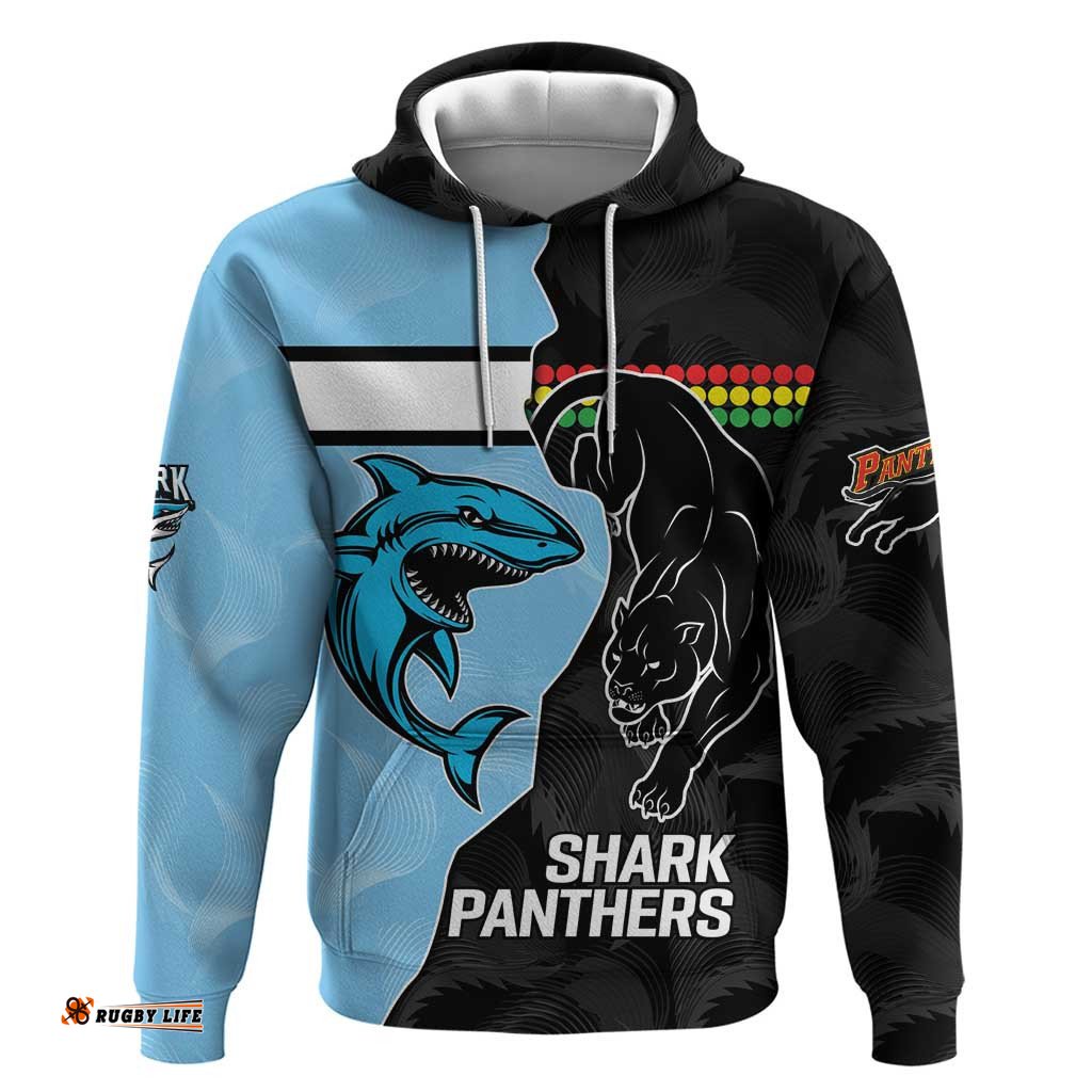 nrl panthers shark mascot custom hoodie cracked metal style