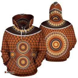 Aboriginal Hoodie, Circle Dot Painting Ver10 Unisex