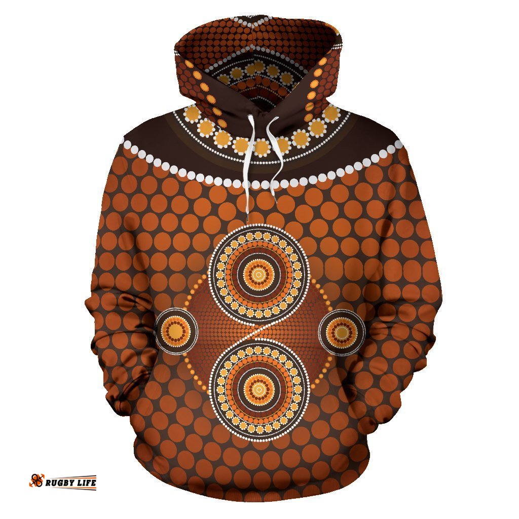 Aboriginal Hoodie, Circle Dot Painting Ver10 Unisex