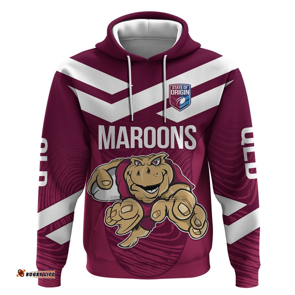 custom queensland rugby hoodie maroons cane toad origin sporty