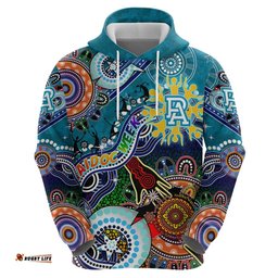 custom naidoc week 2024 port adelaide power hoodie australia aboriginal dot painting dt02