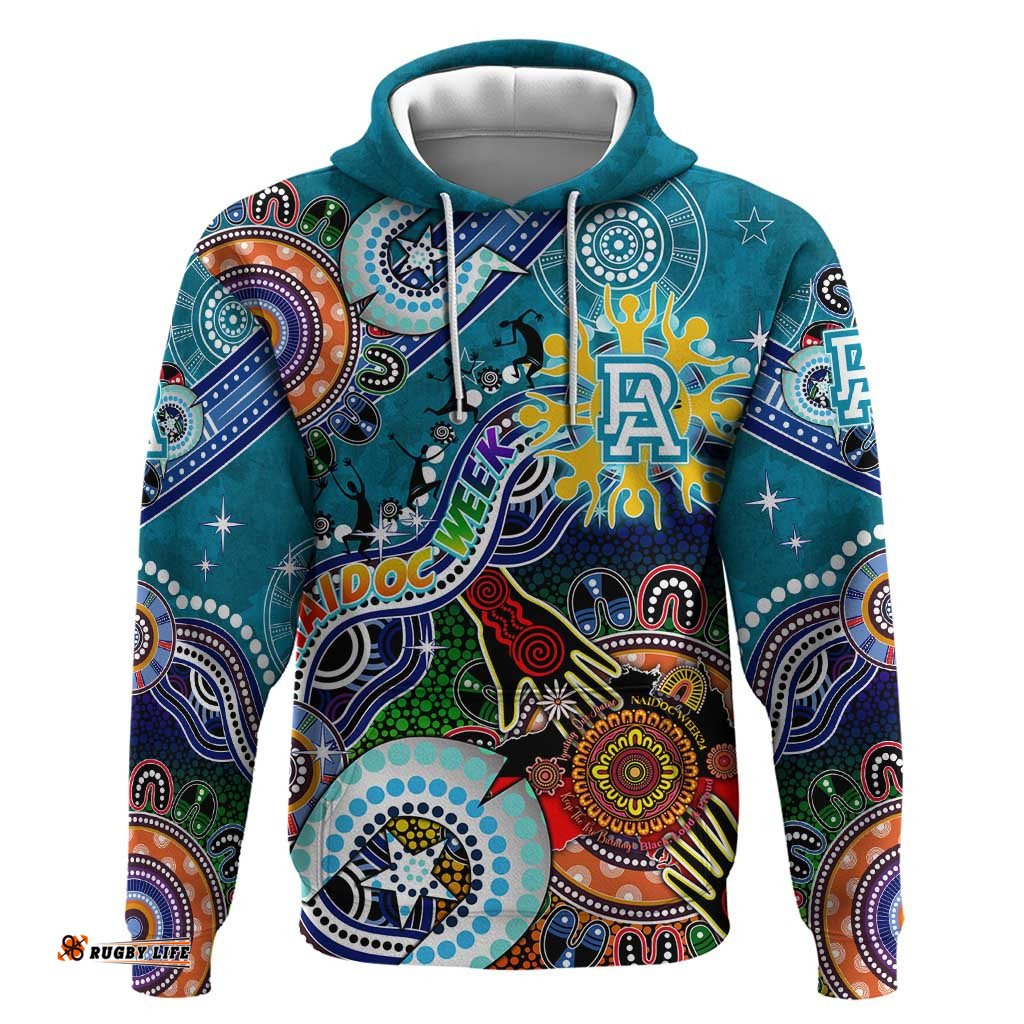 custom naidoc week 2024 port adelaide power hoodie australia aboriginal dot painting dt02