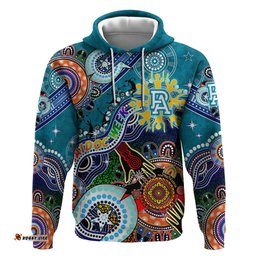 custom naidoc week 2024 port adelaide power hoodie australia aboriginal dot painting dt02