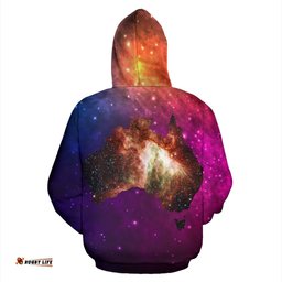 Hoodie Kangaroo Hoodie Galaxy Australia Map Unisex