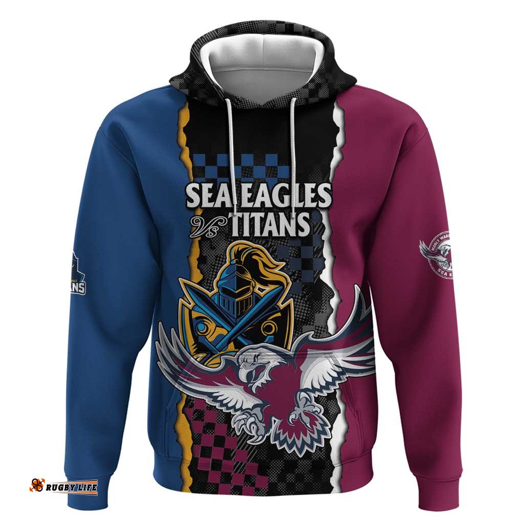 titans and manly eagle hoodie rugby together sporty style