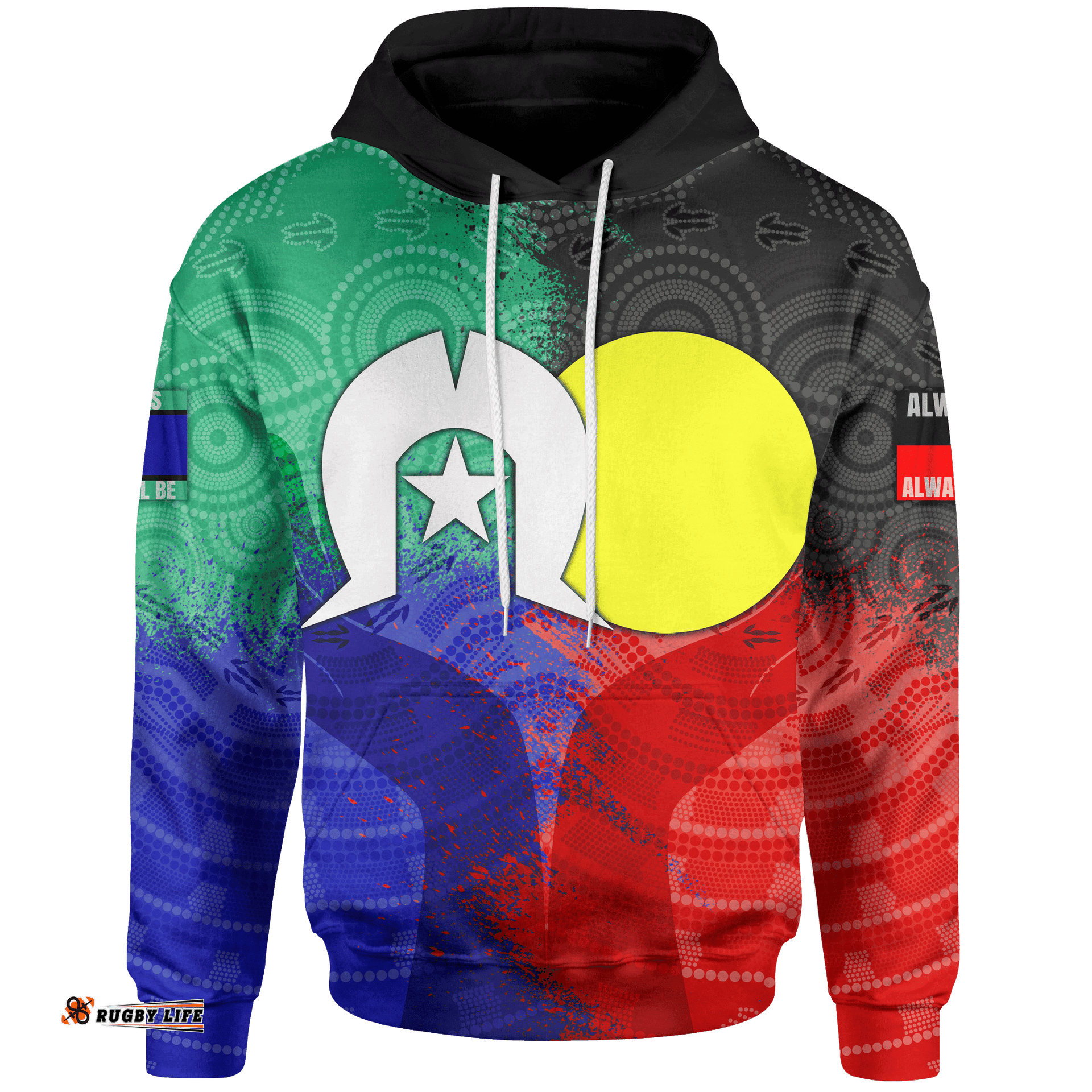 Aboriginal Hoodie, Australia NAIDOC Week Indigenous Flag Style