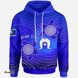 Custom Torres Strait Islanders Hoodie Torres Symbol With Turtle