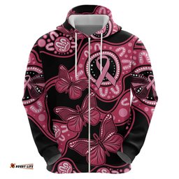 australia indigenous hoodie breast cancer black aboriginal butterfly