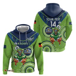 custom nrl raiders naidoc week hoodie keep the fire burning indigenous art