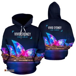 hoodie sydney opera hoodie night light landscape canvas print unisex