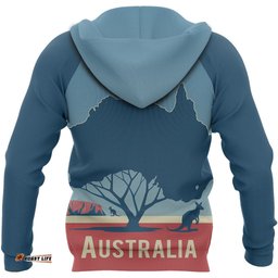 Hoodie Australia Map Hoodie Kangaroo Flag Unisex