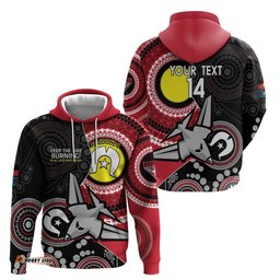 custom afl essendon naidoc week hoodie keep the fire burning indigenous art