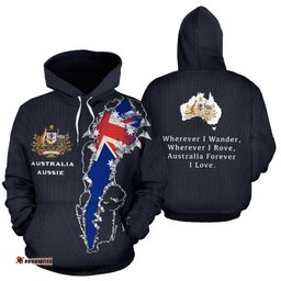 Hoodie Australian Coat Of Arms Hoodie Map Unisex