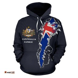 Hoodie Australian Coat Of Arms Hoodie Map Unisex