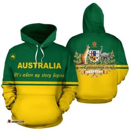 Hoodie Australian Coat Of Arms Hoodie Australia Its Where My Story Begin