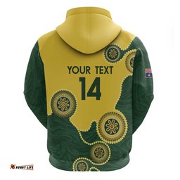 custom australia boomers hoodie aboriginal with marble pattern yellow