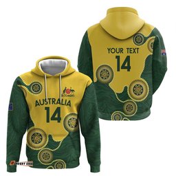 custom australia boomers hoodie aboriginal with marble pattern yellow