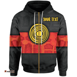 Personalised Aboriginal Zip Up Hoodie Aussie Indigenous Flag