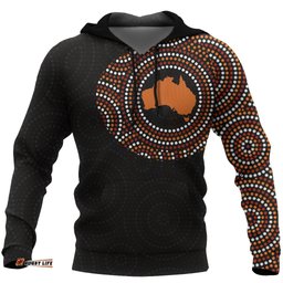 Aboriginal Hoodie, Australia Map Dot Painting Tattoo