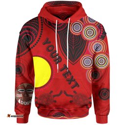 Custom Text Hoodie Aboriginal Animal Dot Pattern