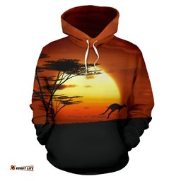 hoodie kangaroo hoodie sunset ver01 unisex