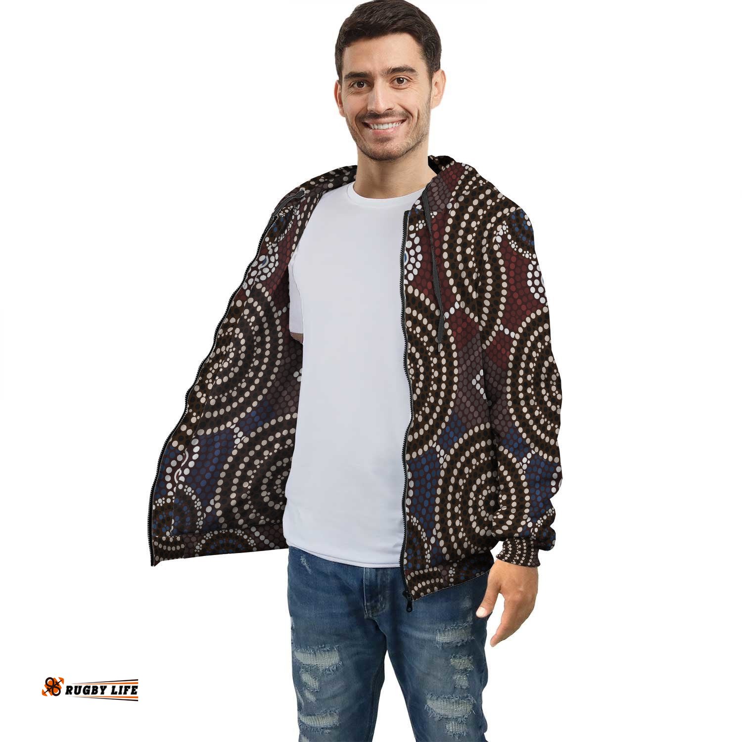 Aboriginal Hoodie, Circle Dot Painting Pullover