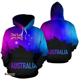 Hoodie Sydney Opera Hoodie Aus Flag Galaxy Color Aurora Unisex 02