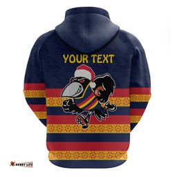 afl adelaide christmas personalised hoodie with crows mascot