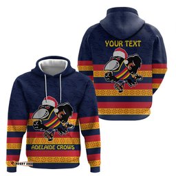 afl adelaide christmas personalised hoodie with crows mascot