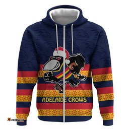 afl adelaide christmas personalised hoodie with crows mascot