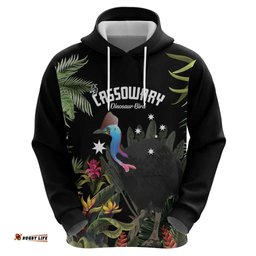 personalised australia cassowary hoodie dinosaur bird rainforest vibes