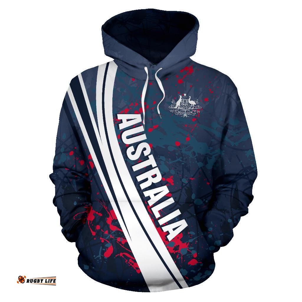 Hoodie Australian Coat Of Arms Hoodie Artistic Splashes Style Unisex