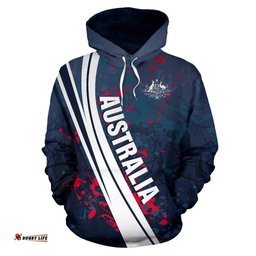 Hoodie Australian Coat Of Arms Hoodie Artistic Splashes Style Unisex