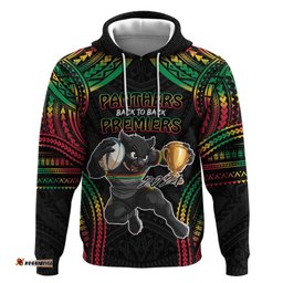 custom panthers champion grand final 2024 hoodie with polynesian style
