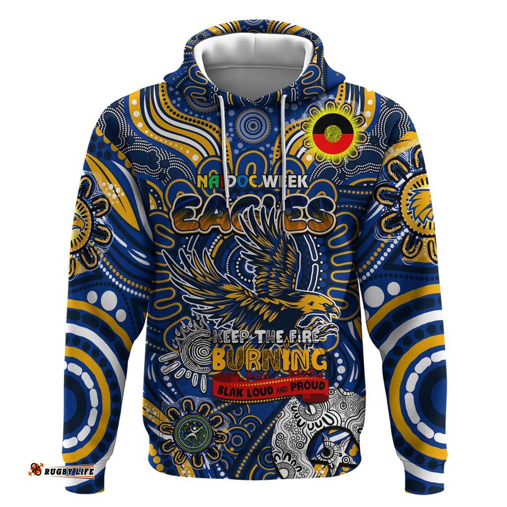 custom west coast eagles naidoc week 2024 hoodie mascot football dt02