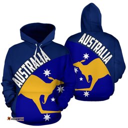 Hoodie Kangaroo Hoodie Wave Flag Color Unisex