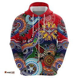 custom naidoc week 2024 essendon bombers hoodie australia aboriginal dot painting dt02