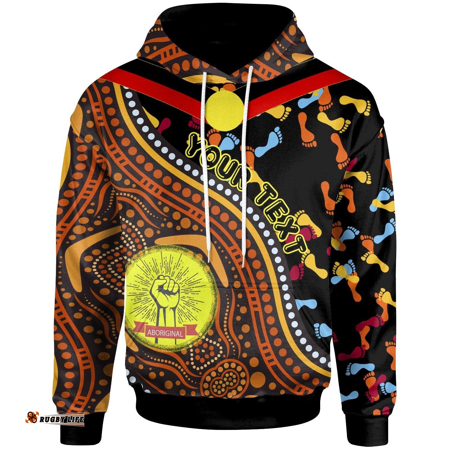 custom hoodie aboriginal style flag dot painting