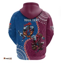 personalised eagles and knights rugby hoodie aboriginal mix polynesian pattern