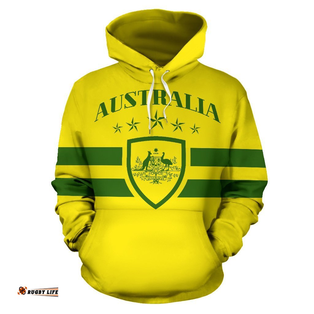 Hoodie Australian Coat Of Arms Hoodie Map Kangaroo All Over Print Unisex