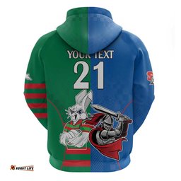 custom knights and rabbitohs mascot together hoodie