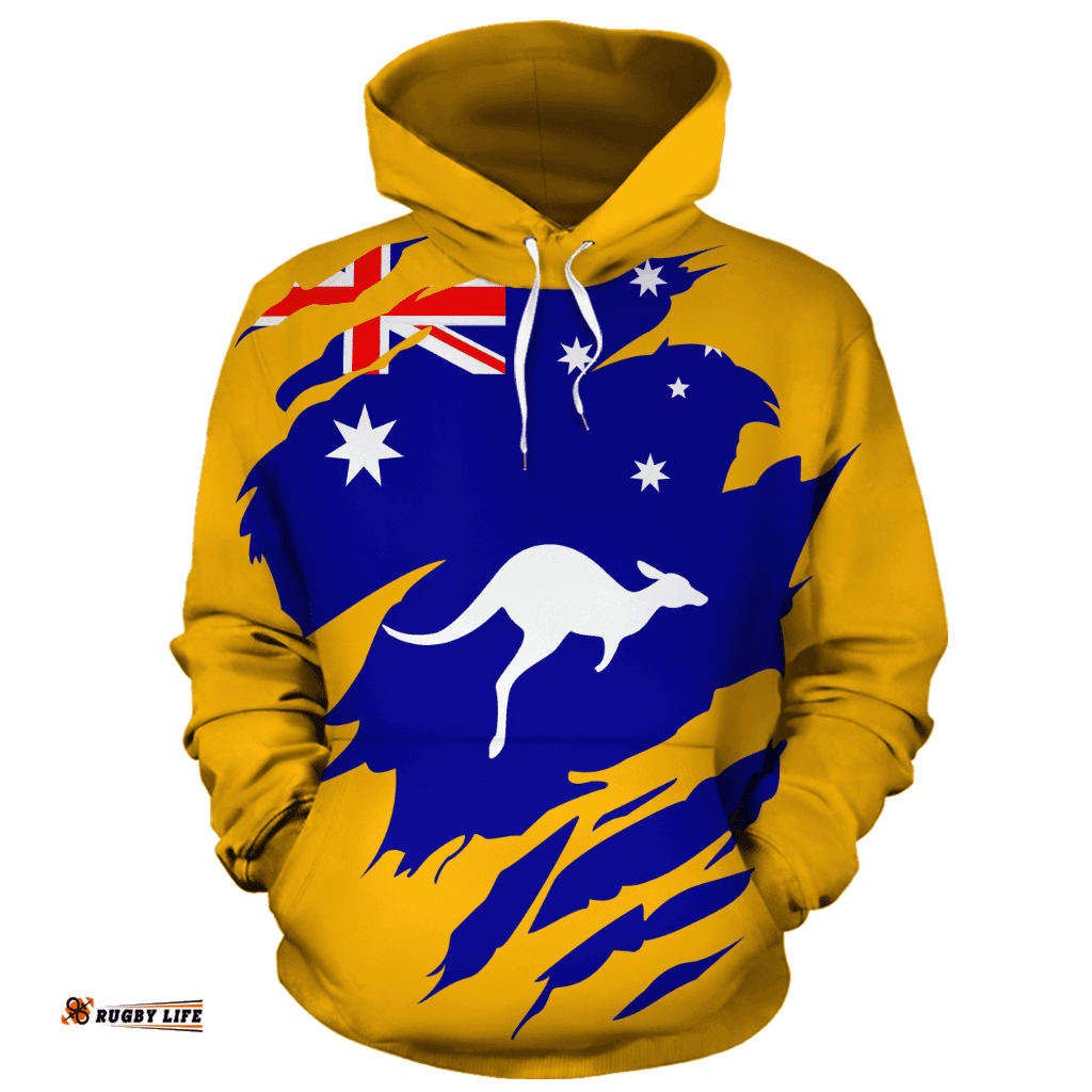 Hoodie Aus Flag Hoodie Kangaroo Map Ver01 Unisex