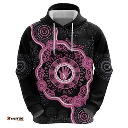 personalised australia breast cancer hoodie brave strong aboriginal art